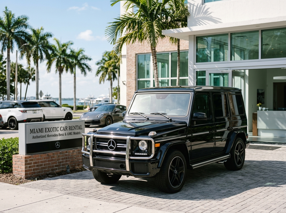 Mercedes-Benz brand logo G-Wagon AMG rental Miami