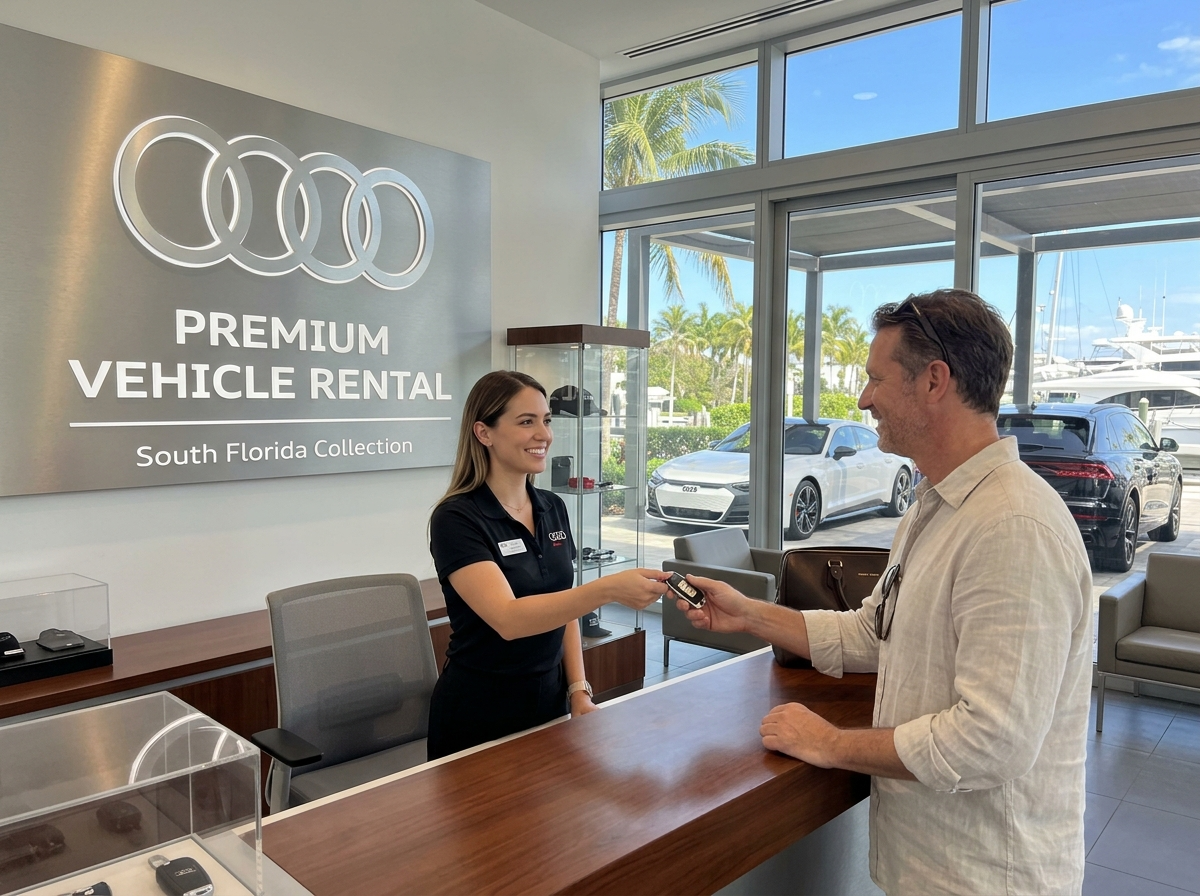 Audi brand logo premium vehicle rental South Florida